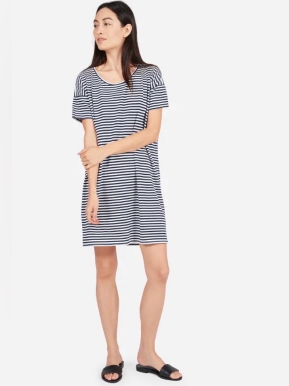 Everlane the cotton striped tee dress small